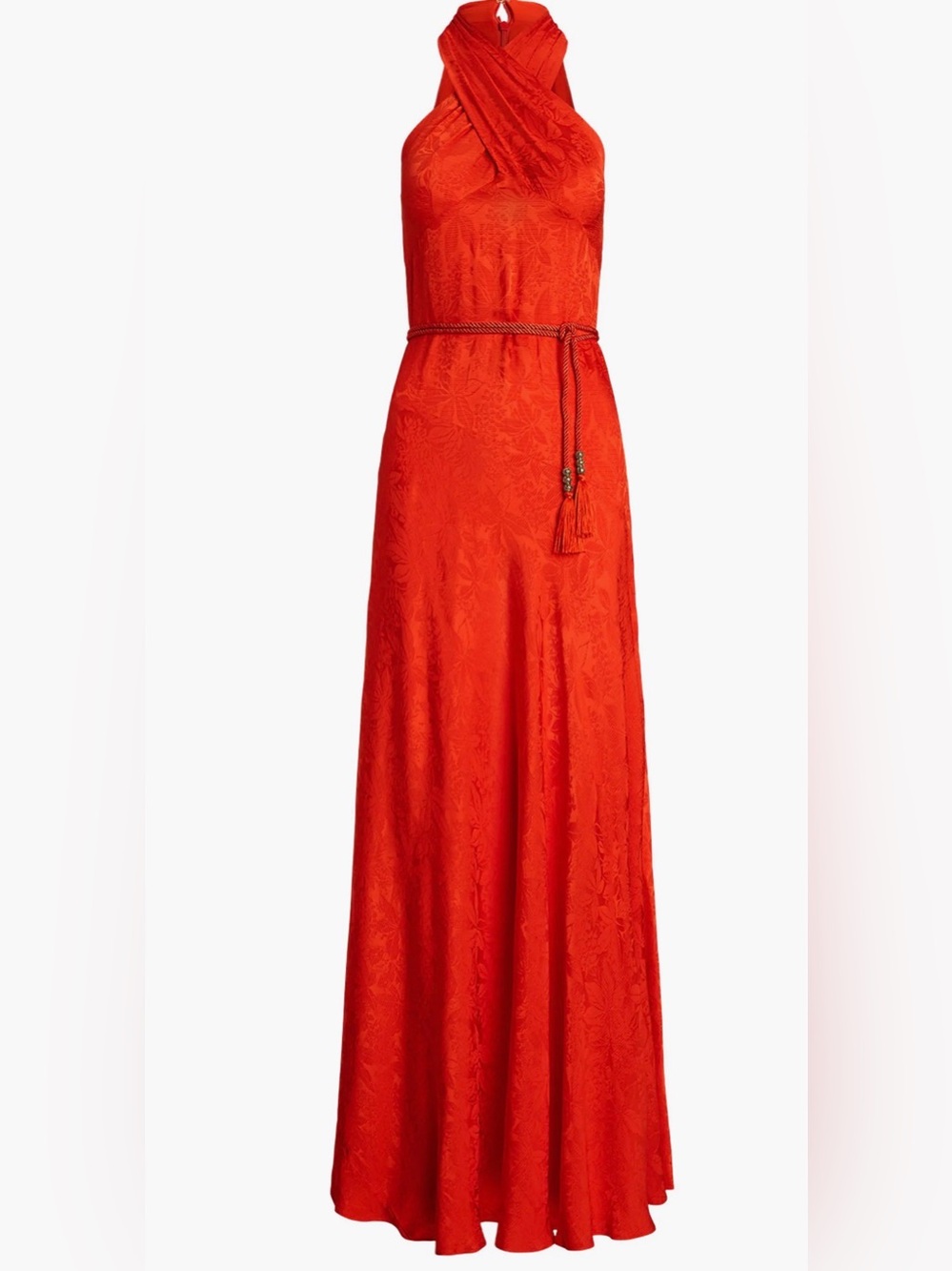Lauren Ralph Lauren Floral Jacquard Belted Gown Dress NWT